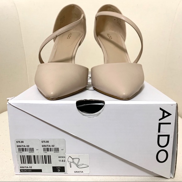 Nude Pointed Toe 3.5 Inch Stiletto Heel Sling Strap Pumps - Women’s Size 9 - Picture 3 of 15